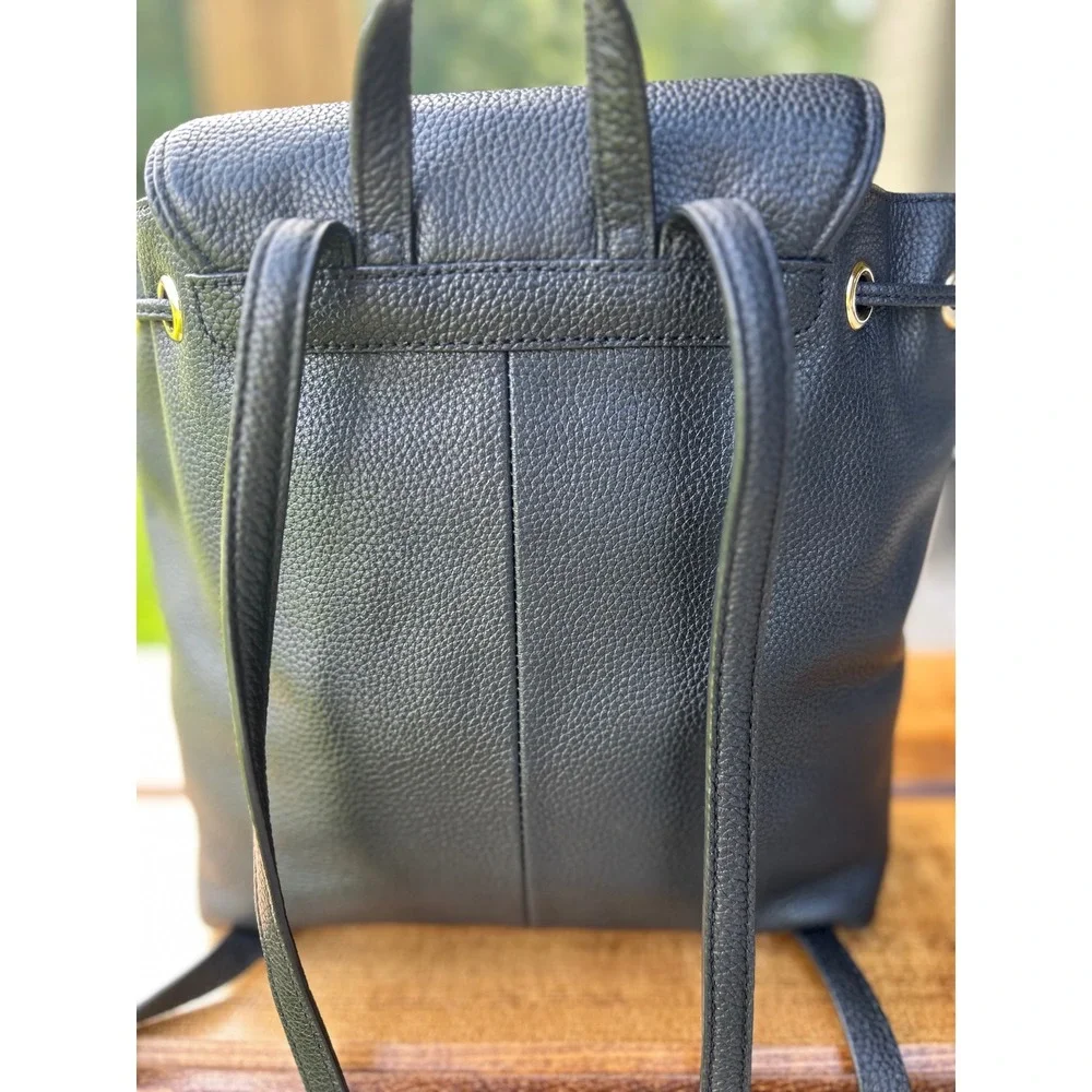 Kate Spade NY Mulberry Street Breezy Black Pebbled Leather Designer Backpack